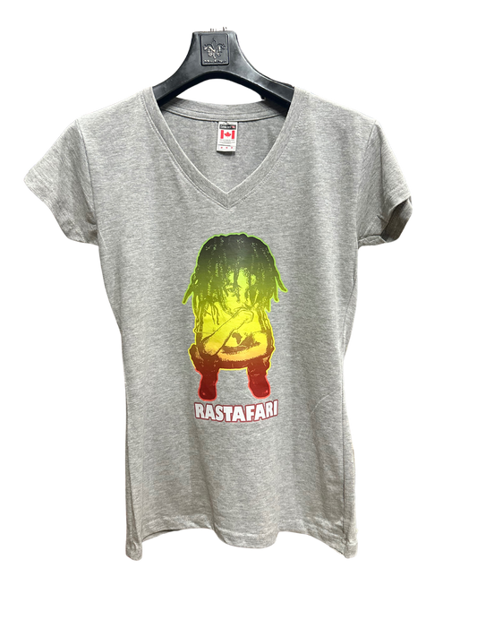 RGG Rastafari Ladies V-neck Tee